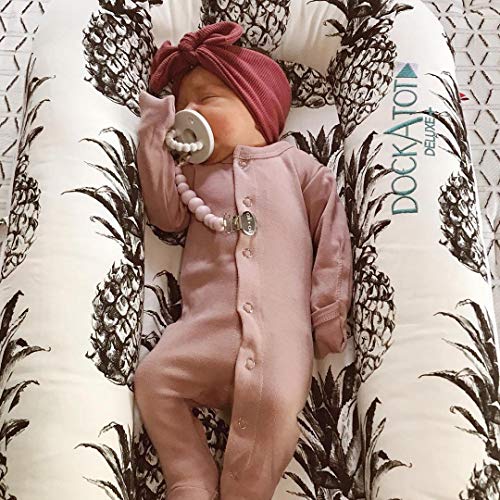 Modern Pacifier Clip for Baby - 100% BPA Free Silicone Beads - Unique LILAC color 2-in-1 Binky Holder for Newborn - Infant Baby Shower Gift - Universal fit MAM - Philips Avent - Thumbnail 2