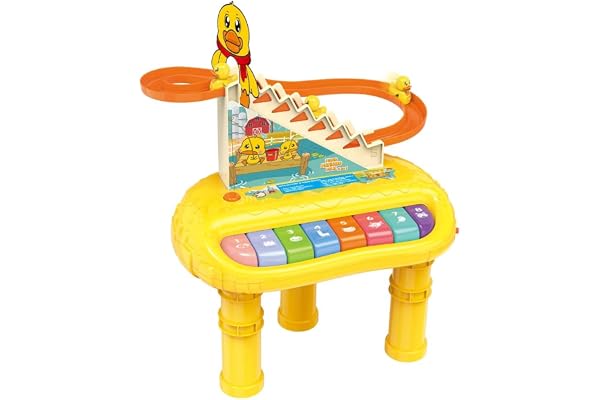 Piano Infantil Patinho Feliz 2 em 1 DM Toys Amarelo