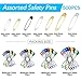 500Pcs Assorted Safety Pins, 7 Sizes Durable Metal Safety Pins 19mm - 54mm for Home Office Use DIY Art Craft Sewing Jewelry Making with Storage Box (500Pcs)