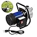 Water Transfer Pump 845 GPH, 1.6HP Stainless ON/Off Irrigation Pump, Shallow Well Pump for Lawn Garden (1.6HP, Stainless Steel Blue 110-120V)