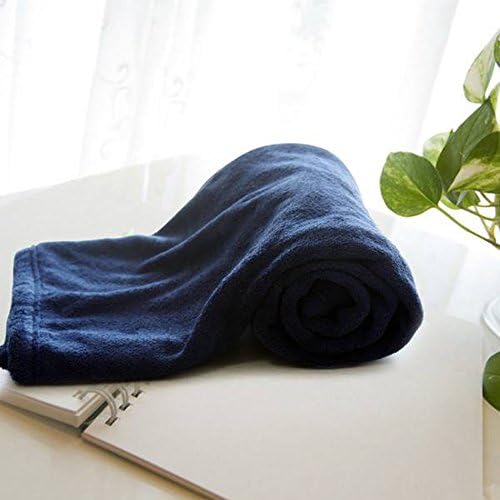 Flannel Fleece Tiny Blanket Solid Plush Napping Throw by Paukin ,Mini Size for Babies or Pets, 28"x 39" , Dark Blue