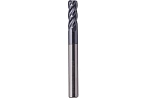 SEFHLI 1/4in Solid Carbide Corner Radius End Mill - .040" Corner Radius, AlTiN Coated, 4 Flute, 35° Helix, 1/4" Cutting Dia, 1/4" Shank Dia, 3/4" LOC, 2-1/2" OAL for Milling Alloy Steel, Iron, Copper