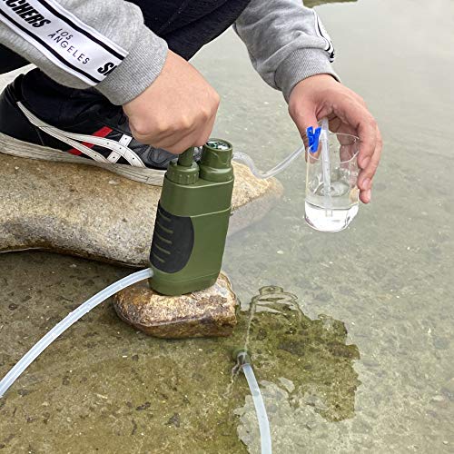 SOOGTEN Wild Emergency Portable Water Filter, Hand Pump Water Filter 0.01 Micron, 4 Filter Stages, Outdoor Gear - Camping, Hiking, Backpacking