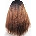 N.L.W. Brazilian human hair lace front wigs for black women T1b/30 Ombre color Glueless Italian yaki kinky straight human hair wigs with baby hair 14 inches