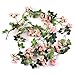 Luyue 2 Pack 69 Heads Artificial Rose Vine Flowers Garlands Decorations Floral Hanging Garden Craft Rose Ivy Plants for Wedding Arch Arrangement (Light Pink)