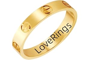 DYALE Love Rings with Screw Design for Women Band Rings Gold 18k Titanium Steel Wedding Ring Jewelry Anniversary Birthday Gifts