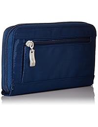 Baggallini RFID Continental - Cartera ligera con protección RFID que puede doblarse como una pulsera con 12 ranuras para tarjetas, bolsillo interior con cremallera y bolsillo para teléfono de acceso rápido