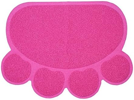 X-Large Pet Cat Litter Mat, Litter Trapper Mat, PVC Waterproof Elastic Paw Litter Mat, Easy To Hoover and Wipe, 24" X 18", Pink