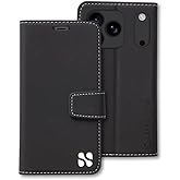 SafeSleeve Wallet Leather Case for iPhone 17 Pro EMF Blocker for Cell Phone with 3 Card Holder & Adjustable Stand – Magnetic Closure, and Magnetic Folio Protection for Daily Use (Black)