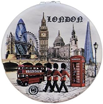 London England Compact Personal Travel Mirror 2.5" x 2.5" Round