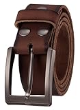 Men's Leather Dressing Belt Casual Belt by Italy First Layer of Cow Leather-1.5" Width