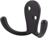 Amazon Basics Curved Robe Hook 5 Pack Matt Black 1 in Fixture Width view 3