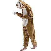 COSUSKET Snug Fit Unisex Adult Onesie Pajamas, Flannel Cosplay Animal One Piece Halloween Costume Sleepwear Homewear
