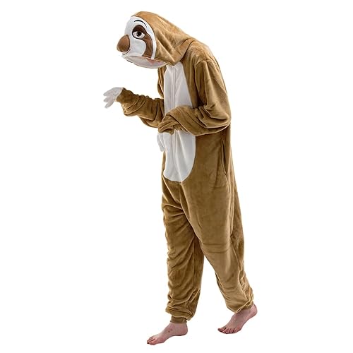 COSUSKET Fitted Unisex Adult Sloth Onesie Pajamas, Halloween