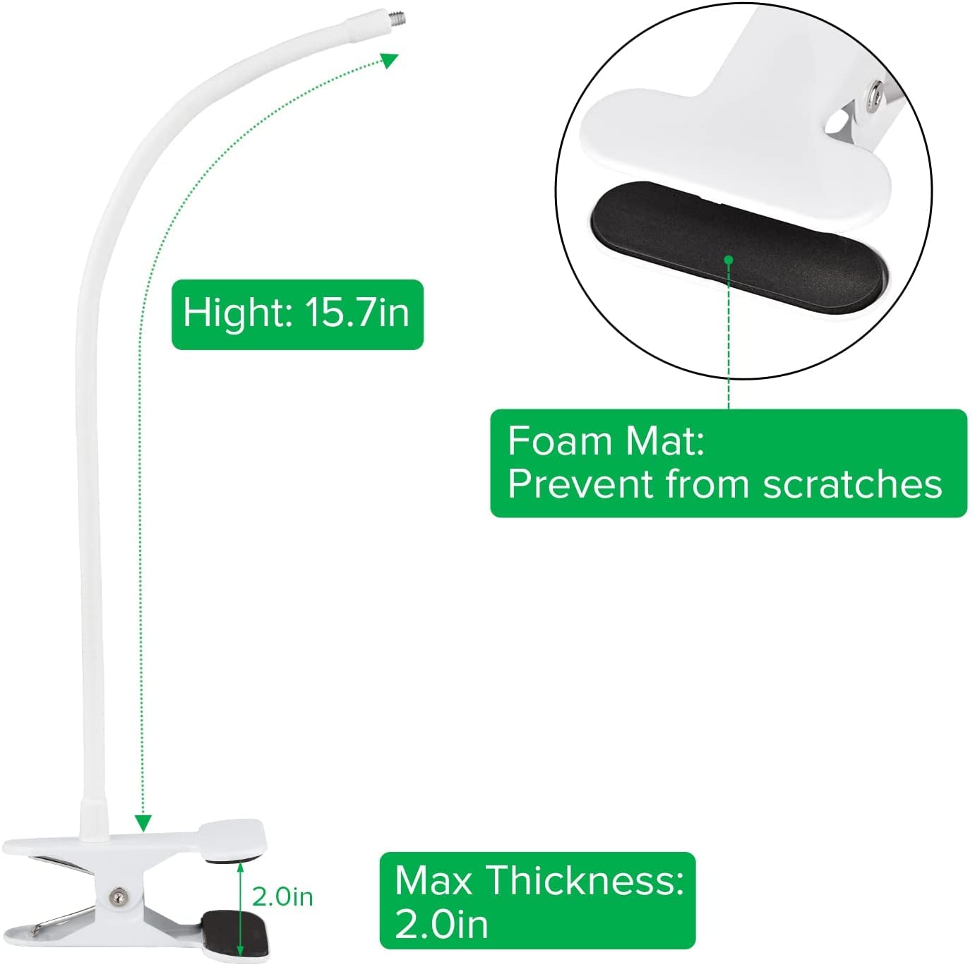 2Pack Clip Clamp Mount for Google Nest Cam Outdoor or Indoor, Battery, Flexible Gooseneck Mounting Bracket to Attach Your Nest Camera Wherever You Like with No Tools