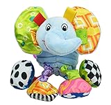 Infant Baby Soft Animal Vibrating Car Seat Stroller Plush Toys Hanging Bell Rattles Doll -Elephant Plush Toy