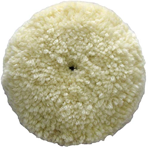 Polishing Pad Buffing Pads Kit 4PCS 4inch 100% Natural Wool Hook & Loop Grip Buffing Pad for Compound Cutting & Polishing for Car Polishing Motorcycle Machine Refrigerator Furniture Cabinets etc