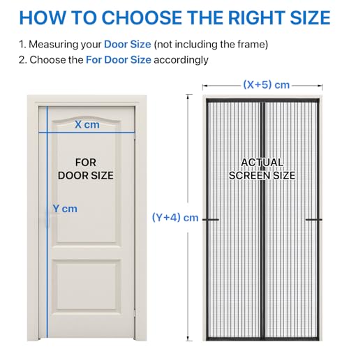Magnetic Screen Door Heavy Duty, LOVIGA Thickened Fiberglass Screen Door Mesh, Self Sealing, Tear Resistant, Easy Assemble, Fine Mesh Keep Bugs Out 38 Inch by 83 Inch