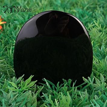 5.5cm7.3cm Large Black Obsidian Scrying Mirror Crystal Gemstone Healing Stone Feng Shui Crafts Home Desk Decor Gift