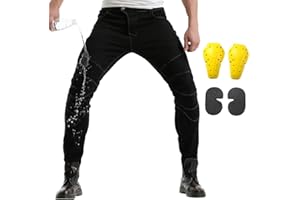 Takuey 2019 Waterproof Men Motorcycle Riding Pants Motocross Racing Jeans with 4 X Knee Hip Pads