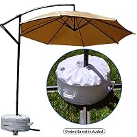 EasyGO Products Offset Umbrella Base Stand Weight - Works Also for Market Umbrella (White)
