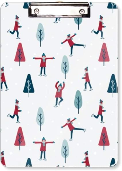 Amazon カラフルなスポーツ スケートボード スキーのイラスト フラットヘッドフォルダーライティングパッドテストa4 クリップファイル ボード 文房具 オフィス用品