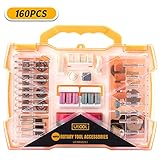Rotary Tool Accessories Kit 160pcs, UTOOL All-Purpose Rotary Accessory Set Universal Fitment for DIY Woodworking, Cutting, Grinding, Sanding, Sharpening, Carving and Polishing