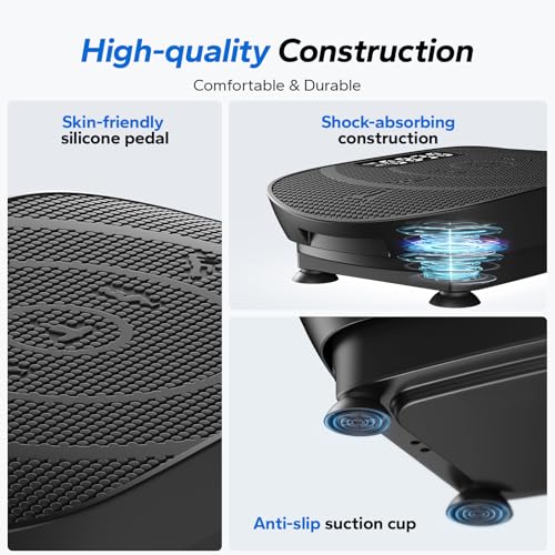 MERACH Vibration Plate Exercise Machine, Whole Body Exercise & Fitness Equipment, Bluetooth and Silicone Pedal, Vibrating Plate Machine with Auto Mode, Vibrate Fitness Platform for Home