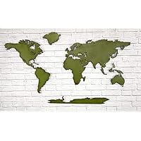 World Map - Metal Wall Art Home Decor - 30" tall x 50" wide - 7 Continents - Handmade - Choose your Patina Color - and Choose From 50", 60" or 72" Wide Map - With or Without Antarctica