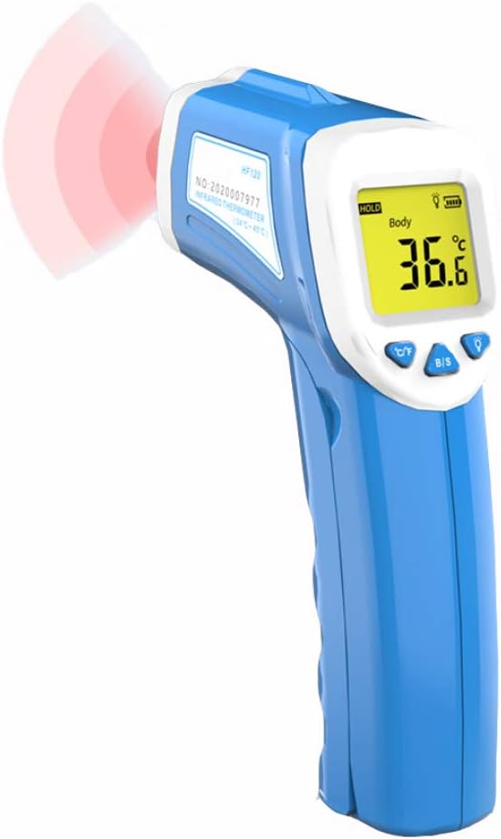 Handheld Infrared Thermometer Meter Non-contact Forehead Measuring High Precision Thermometer Non-contact Type With Lcd Backlit For Adult Baby,Blue