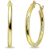 10K Yellow Gold 2mm Polished Shiny Round Tube Click-Top Hoop Earrings