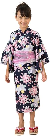 Amazon Alice Magic 浴衣 こども 女の子 帯 セット 浴衣ドレス 子供服 セパレートタイプ 夜桜と紫陽花 キッズ ガールズ 100cm 着物 浴衣 通販