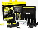 NiteCore-D4+CAR-Adapter+BBOX-T Bundle Nitecore D4 Charger Integrated LCD Panel Display for Li-Ion Ni-MH Ni-Cd Batteries with EASTSHINE Car Adapter and EASTSHINE Battery Box
