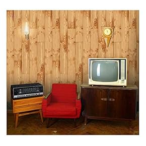 Vertical Light Brown Wood Textured Paneling Pattern - Wall Mural, Removable Wallpaper, Home Decor - 66x96 inches