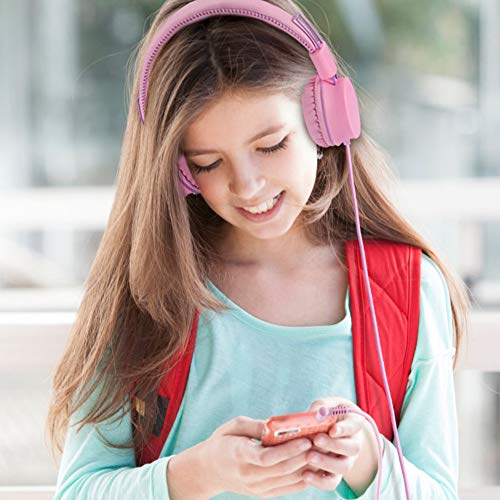 POWMEE M2 Kids Headphones Wired Headphone for Kids,Foldable Adjustable Stereo TangleFree,3.5MM