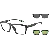 Emporio Armani mens Ea4189u Universal Fit Prescription Eyewear Frames With Two Interchangeable Sun Clip-ons