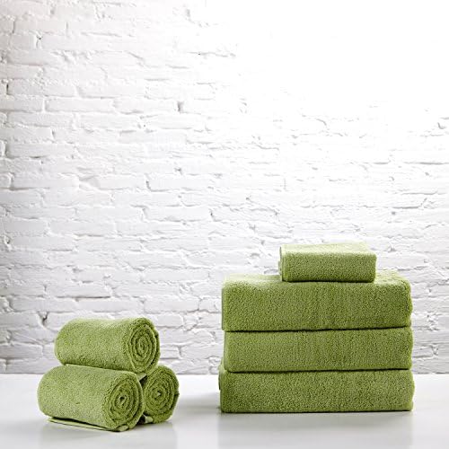 Fevrier - Extra Thickness Bath &amp; Spa Towel ,Hand Towel, Cotton, Multi-Use - set of 2, Green
