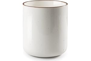 getstar Kitchen Utensil Holder, Large Ceramic Cooking Utensil Holder (H7.2” x W6.2”) for Kitchen Counter with Cork Mat at Bottom, Farmhouse Kitchen Decor