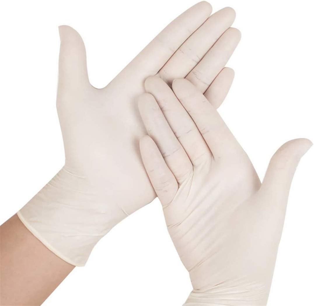 WXQQ Disposable Nitrile Gloves, Multifunction Disposable Gloves,Food Grade Gloves,for Cleaning,Dentistry, Hygiene, Catering, Beauty Salon,100pcs/box (White, L)