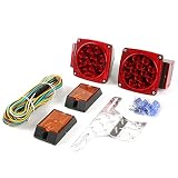 CZC AUTO 12V LED Submersible Trailer Tail Light Kit for Under 80 Inch Boat Trailer RV Marine (Exclusive Trailer Light kit)