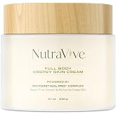 NutraVive Crepey Skin Cream, Firming Body Moisturizer for Arms, Legs &amp; Neck | Visibly firms crepey, sagging skin on arms, legs &amp; neck, Bakuchiol retinol alternative, Matrixyl 3000, collagen, ceramides