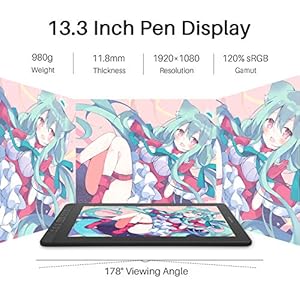 HUION Kamvas 13 Tavoletta Grafica con Schermo Compatibile con Android, Funzione di Inclinazione di ±60° Stilo Senza… - immagine 6