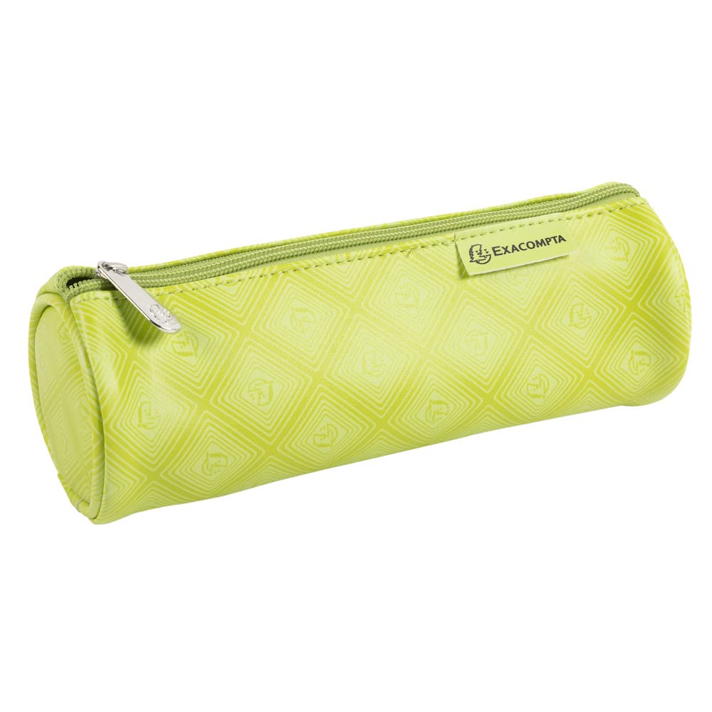 Exacompta - Ref. 52270E - 1 Round pencil case 1928 - made of matt printed imitation leather (polyurethane) - polyester lining - dimensions 22.5 x 7.5 cm - random colours — image 1