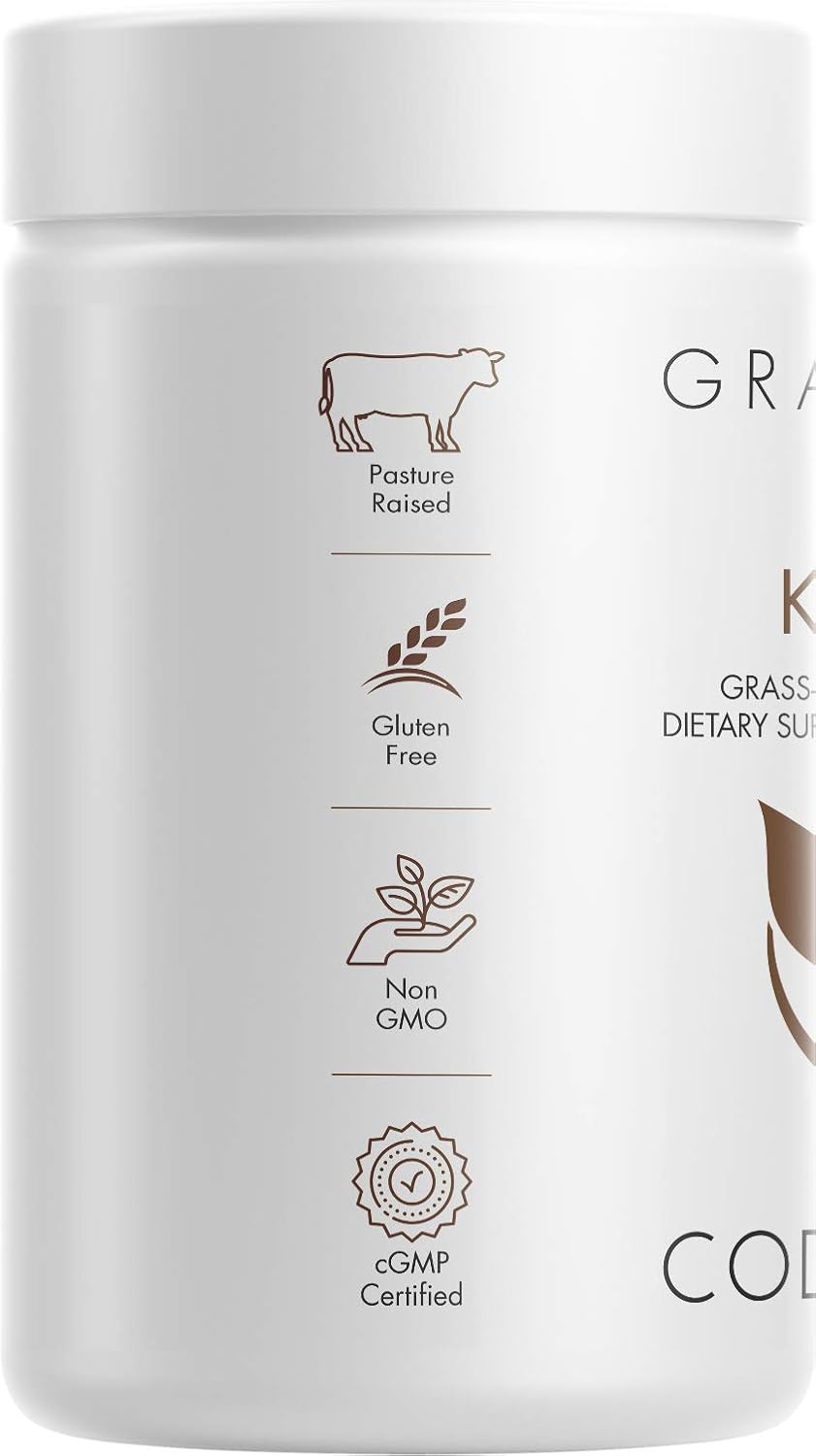 Codeage Grass Fed Beef Kidney Supplement - Freeze Dried, Non-Defatted, Desiccated Beef Kidney Glandulars Nutrition Bovine Pills – Pasture Raised Beef Vitamins for Kidney - Non-GMO -180 Capsules: Health & Personal Care