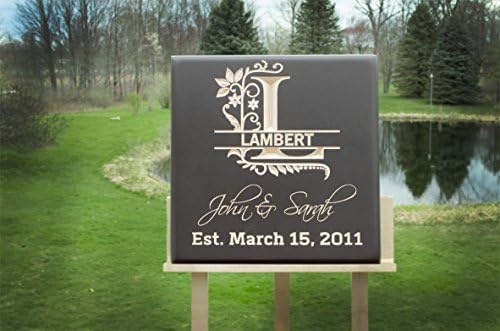 Last name and established date square carved sign. Wedding gift, anniversary gift. Painted sign. Maple sign.