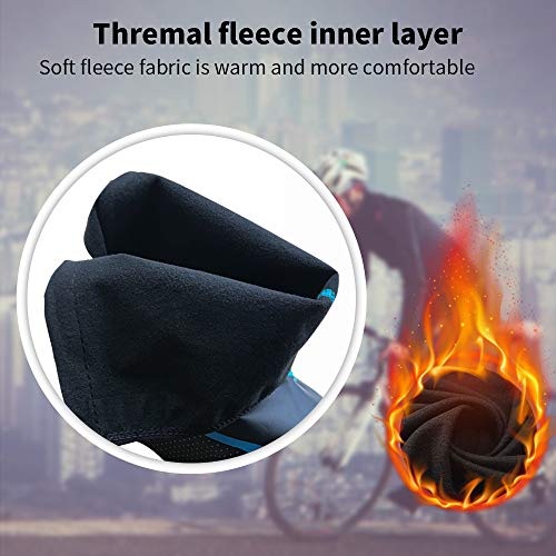 Lipport Cycling Shoe Covers Winter Bike Overshoes Thermal Warm Shoes Cover for Men Women, Road MTB Windproof Bicycle Booties (Blue, L)