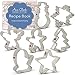 Ann Clark Cookie Cutters 7-Piece Mini Christmas Cookie Cutter Set with Recipe Booklet, Mini Christmas Tree, Mini Snowman, Mini Angel, Mini Mitten, and More