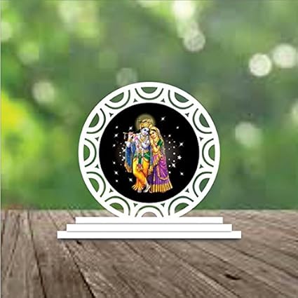 Vprint Radha Krishna Acrylic Car Dashboard Showpiece, 10 x 12 x 1 cm
