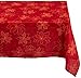 Benson Mills Poinsettia Scroll Printed Rectangle Fabric Table Cloth, Winter, Holiday and Christmas Tablecloth (60