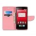 OnePlus One Case, GMYLE Wallet Case Classic for OnePlus One - Mint Green & Pink Cross Pattern PU Leather Slim Stand Case Cover